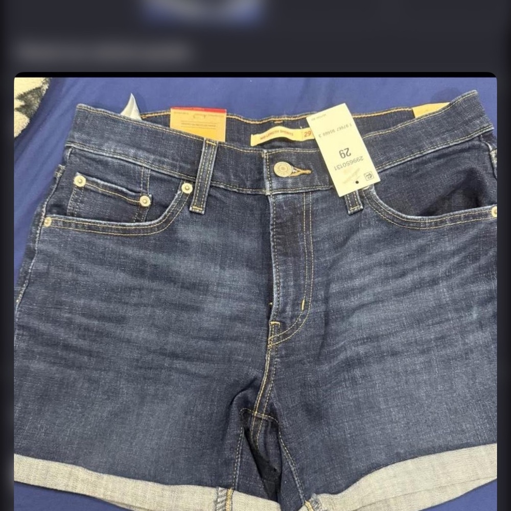 Dark Blue Denim Shorts